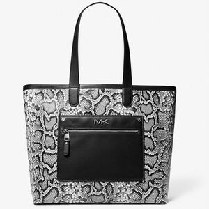 MICHAEL KORS EXCUSE LIMITED Varick Snake Embossed Leather Tote Bag
